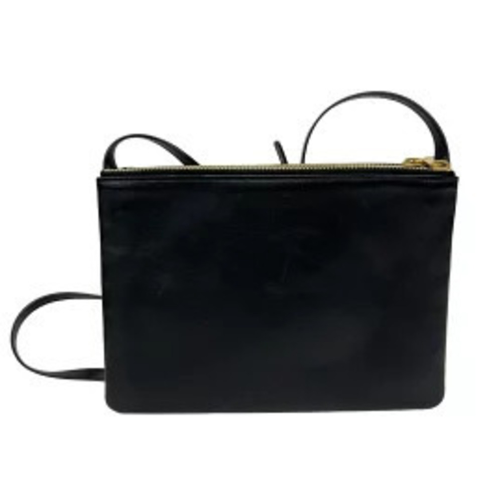 Celine Leather Black Bag Trio Shoulder Black